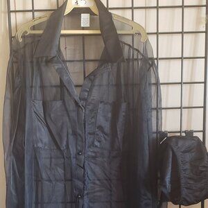 2PC SEXY SHEER NIGHT SHIRT WITH MATCHING PANTY